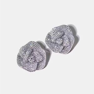 Diamond flower earrings N1194